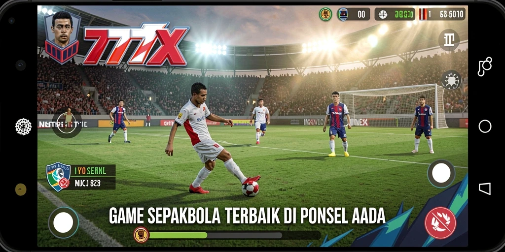 Tampilan gameplay 777ZX saat pertandingan sepakbola yang intens.