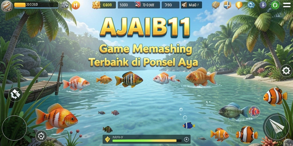 Tampilan gameplay AJAIB11 yang memukau saat memancing.
