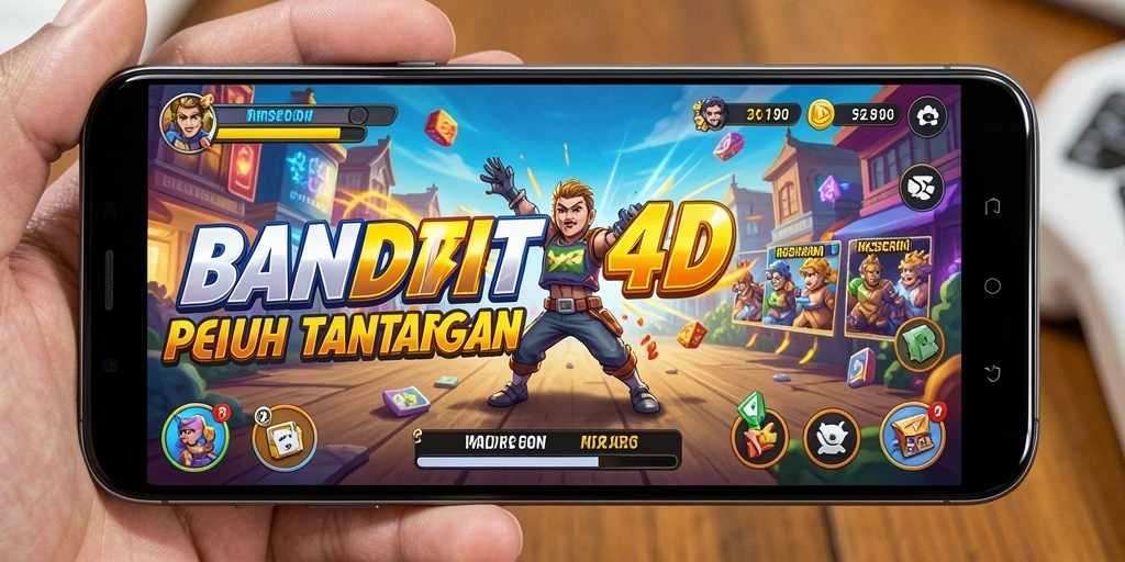 Tampilan gameplay seru di BANDIT4D dengan tantangan arcade yang mendebarkan.