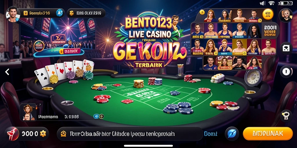 Screenshot utama BENTO123 menunjukkan gameplay Live Casino yang mendebarkan.
