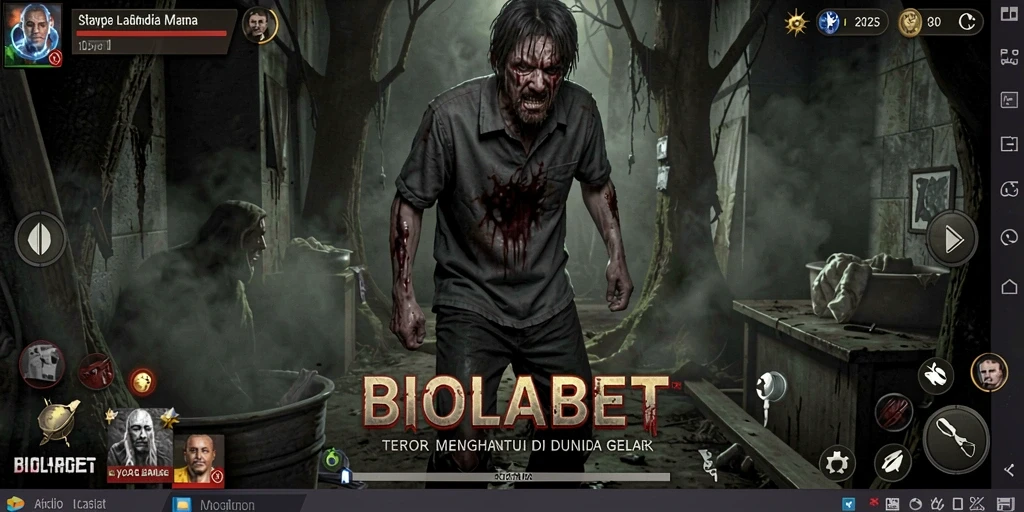 Screenshot BIOLABET menampilkan suasana mencekam di dunia yang penuh dengan hantu.