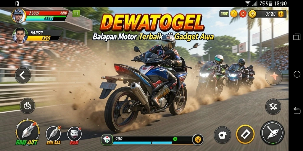 Gameplay seru balapan motor di DEWATOGEL