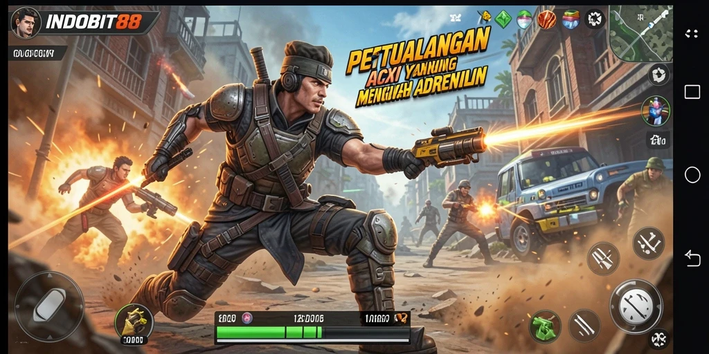 Tangkapan layar menampilkan aksi mendebarkan dalam INDOBIT88.