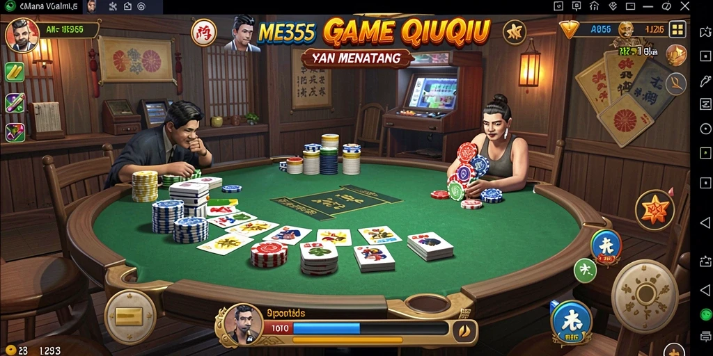 Tampilan gameplay QiuQiu yang menarik dan interaktif.