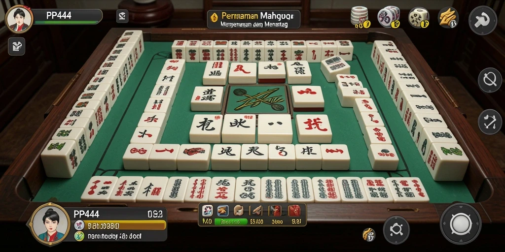 Screenshot PP444 yang menampilkan gameplay Mahjong yang menarik.