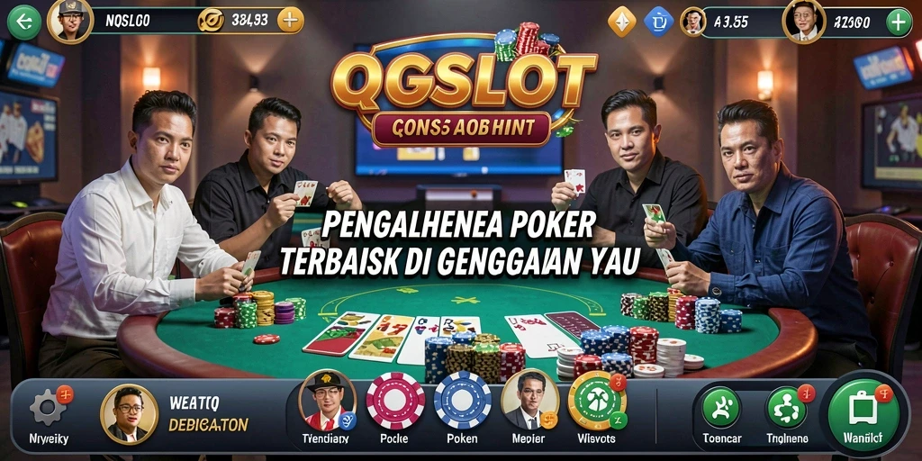 Menampilkan gameplay seru dalam aplikasi QQSLOT poker.