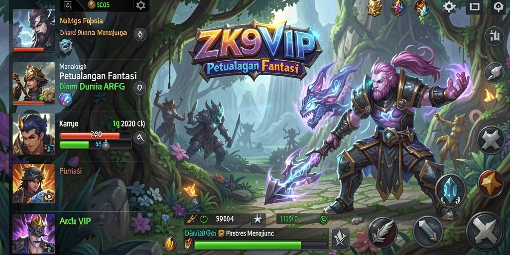 Tampilan gameplay ZK9VIP yang mengasyikkan dan mendebarkan dalam pertarungan ARPG.